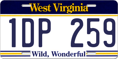 WV license plate 1DP259