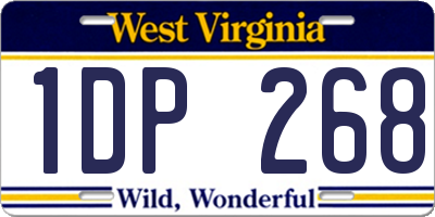 WV license plate 1DP268