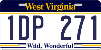 WV license plate 1DP271