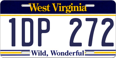 WV license plate 1DP272