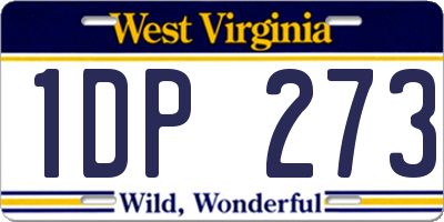 WV license plate 1DP273