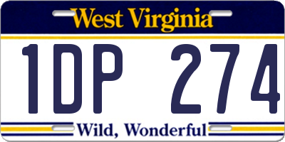WV license plate 1DP274