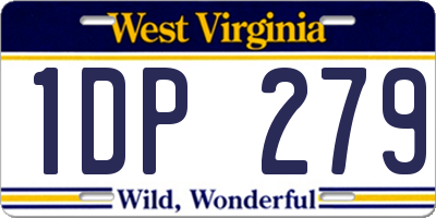 WV license plate 1DP279
