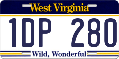 WV license plate 1DP280
