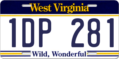 WV license plate 1DP281