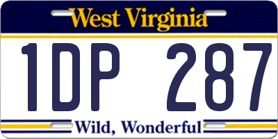 WV license plate 1DP287