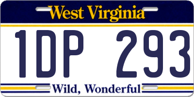 WV license plate 1DP293