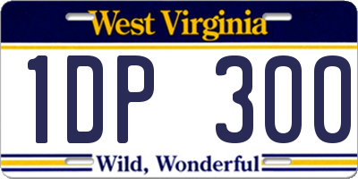 WV license plate 1DP300