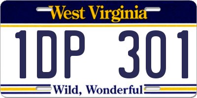 WV license plate 1DP301