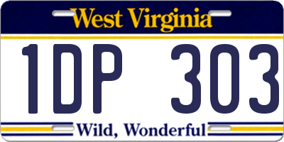 WV license plate 1DP303