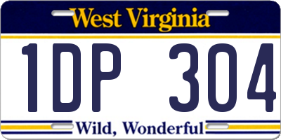 WV license plate 1DP304