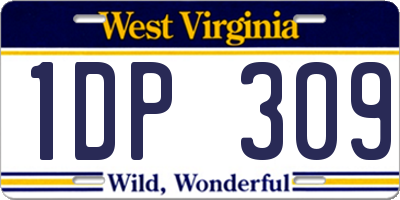 WV license plate 1DP309