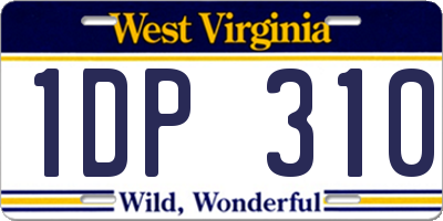 WV license plate 1DP310