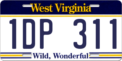 WV license plate 1DP311