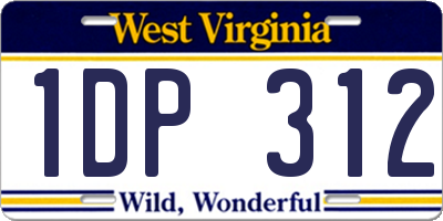 WV license plate 1DP312