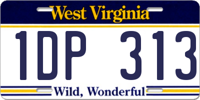 WV license plate 1DP313