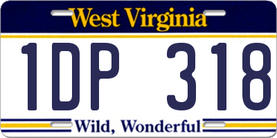 WV license plate 1DP318