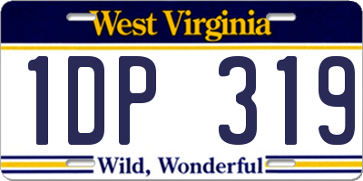WV license plate 1DP319
