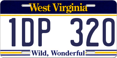 WV license plate 1DP320