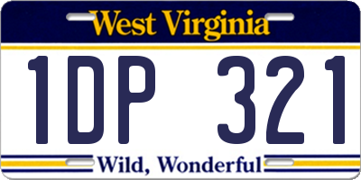 WV license plate 1DP321