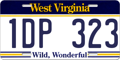WV license plate 1DP323