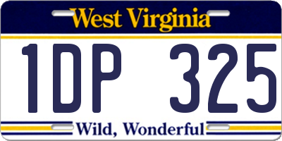 WV license plate 1DP325