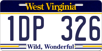 WV license plate 1DP326