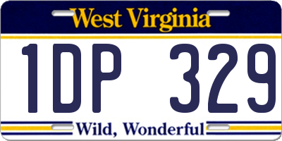 WV license plate 1DP329