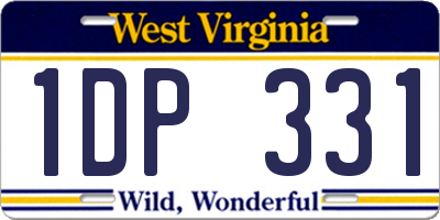 WV license plate 1DP331