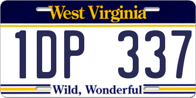 WV license plate 1DP337