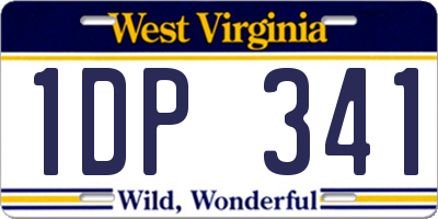 WV license plate 1DP341