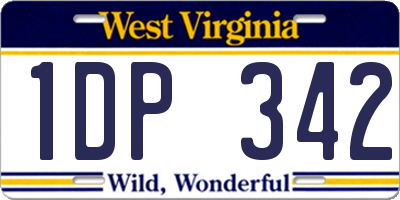 WV license plate 1DP342