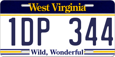WV license plate 1DP344