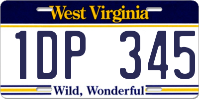 WV license plate 1DP345