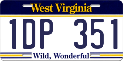 WV license plate 1DP351