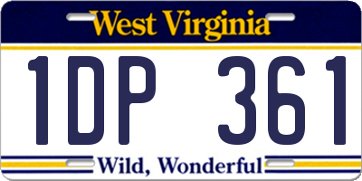 WV license plate 1DP361