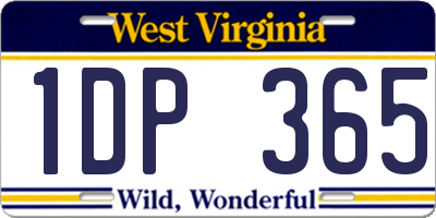 WV license plate 1DP365