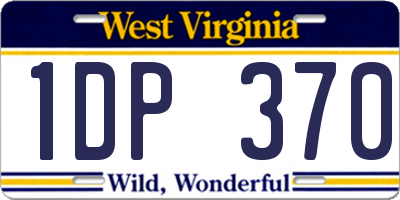 WV license plate 1DP370