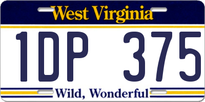 WV license plate 1DP375