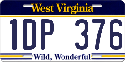 WV license plate 1DP376