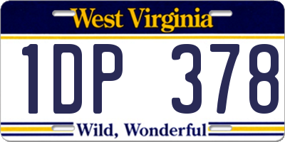 WV license plate 1DP378