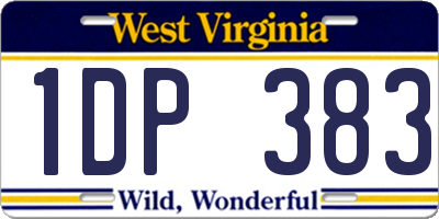 WV license plate 1DP383