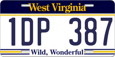 WV license plate 1DP387