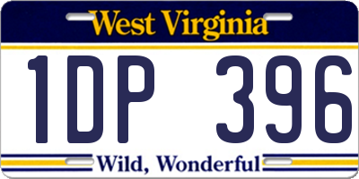 WV license plate 1DP396