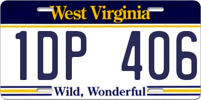 WV license plate 1DP406