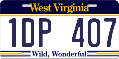 WV license plate 1DP407