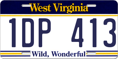 WV license plate 1DP413