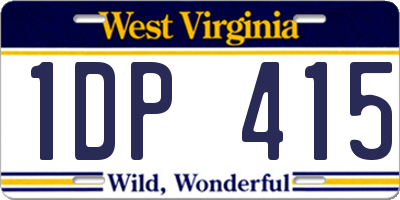 WV license plate 1DP415