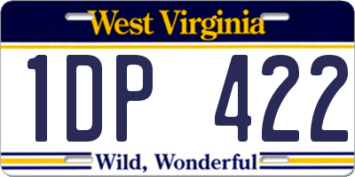 WV license plate 1DP422