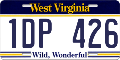 WV license plate 1DP426